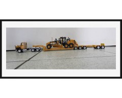 CAMION CAMA CAT CT660 CON MOTONIVELADORA CAT 140M3 ESCALA 1:50